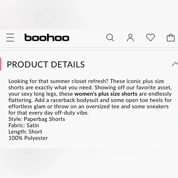 Boohoo PLUS SATIN TIE WAIST FLOATY SHORT Black - Picture 6 of 7